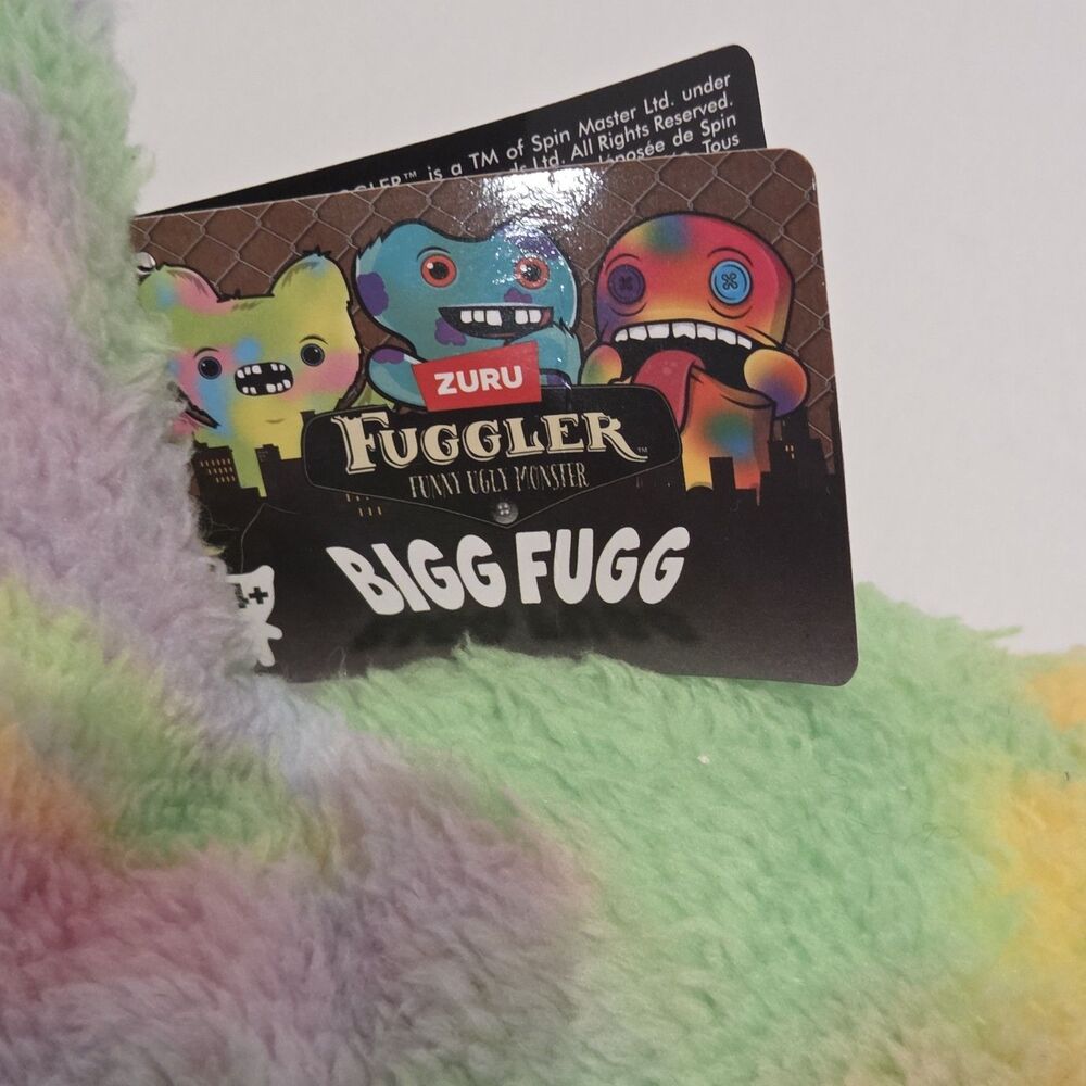 Fuggler Bigg Fugg Screech 18” Funny Ugly Monster Multi Color Tie Dye Large Plush - Picture 4 of 6